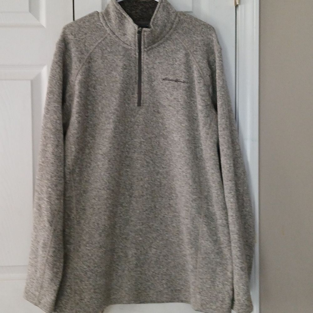 Eddie Bauer gray white blend pullover casual business casual Sz XLT  NWOT
